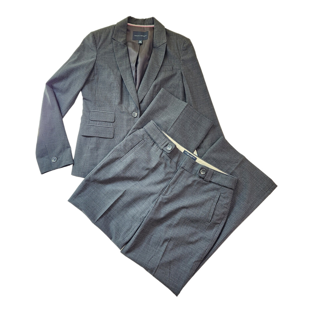 Banana Republic Jackson Fit Pinstripe Pants Suit Women's Size 10